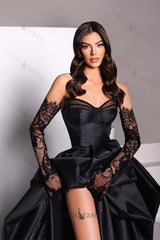 Sexy Black Sweetheart Mermaid Evening Prom Dresses Long With Slit Online
