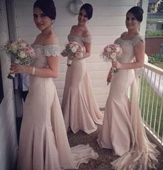 Sexy Crystal Off the Shoulder Mermaid Bridesmaid Dress New Arrival Beadings Long Wedding Party Dress