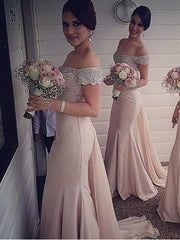 Sexy Crystal Off the Shoulder Mermaid Bridesmaid Dress New Arrival Beadings Long Wedding Party Dress