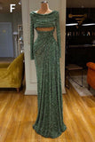 Sexy Long Mint Green Sequins Prom Dress Mermaid