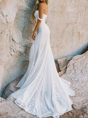 Sexy Mermaid Beach Wedding Dresses Sweetheart Lace Satin Short Sleeve Bridal Gowns Vintage Backless Sweep Train