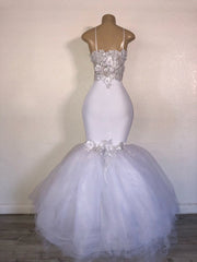 Sexy Mermaid Spaghetti-Straps Prom Dresses | Applique Evening Dresses BC1300