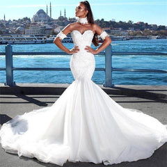 Sexy Mermaid Sweetheart Wedding Dresses | Lace Open Back Bridal Gowns