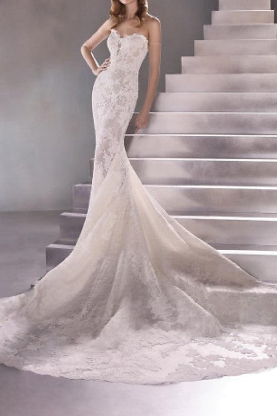 Sexy Mermaid Wedding Dresses Sweetheart Lace Sleeveless Bridal Gowns Plus Size Sweep Train