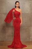 Sexy One-Shoulder Mermaid Lace Prom Dress Online