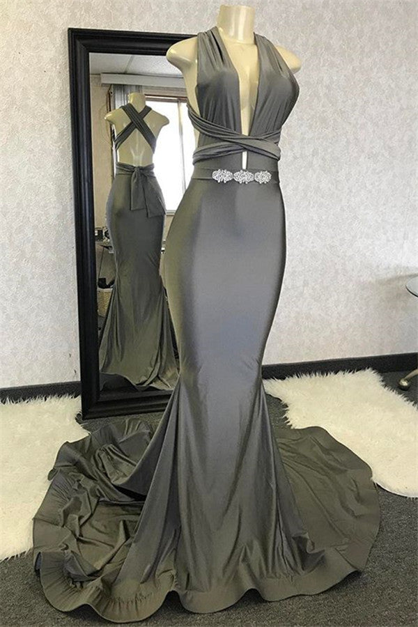 Sexy Sleeveless Halter Evening Dresses | Appliques Mermaid Prom Dresses