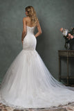 Sexy Tulle Sweetheart Ruffles Bridal Gown Latest Lace Applique Custom Made Wedding Dress