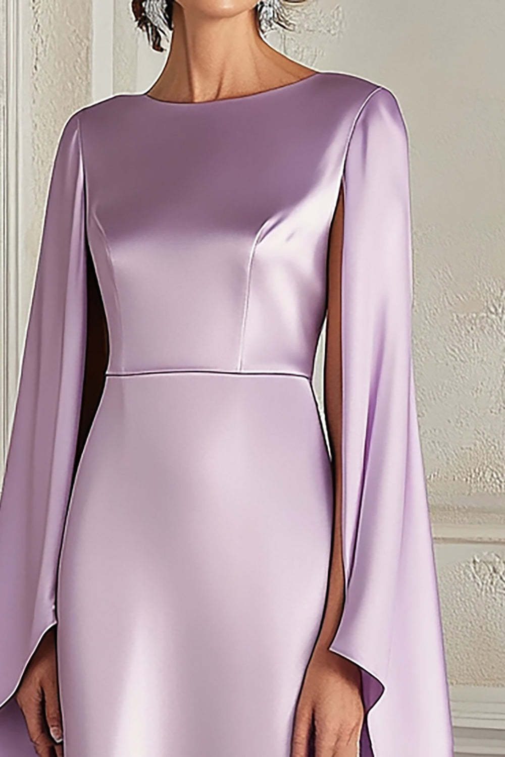 Suzhoufashion Sheath Knee-Length Lilac Scoop Formal Dress With Shawl