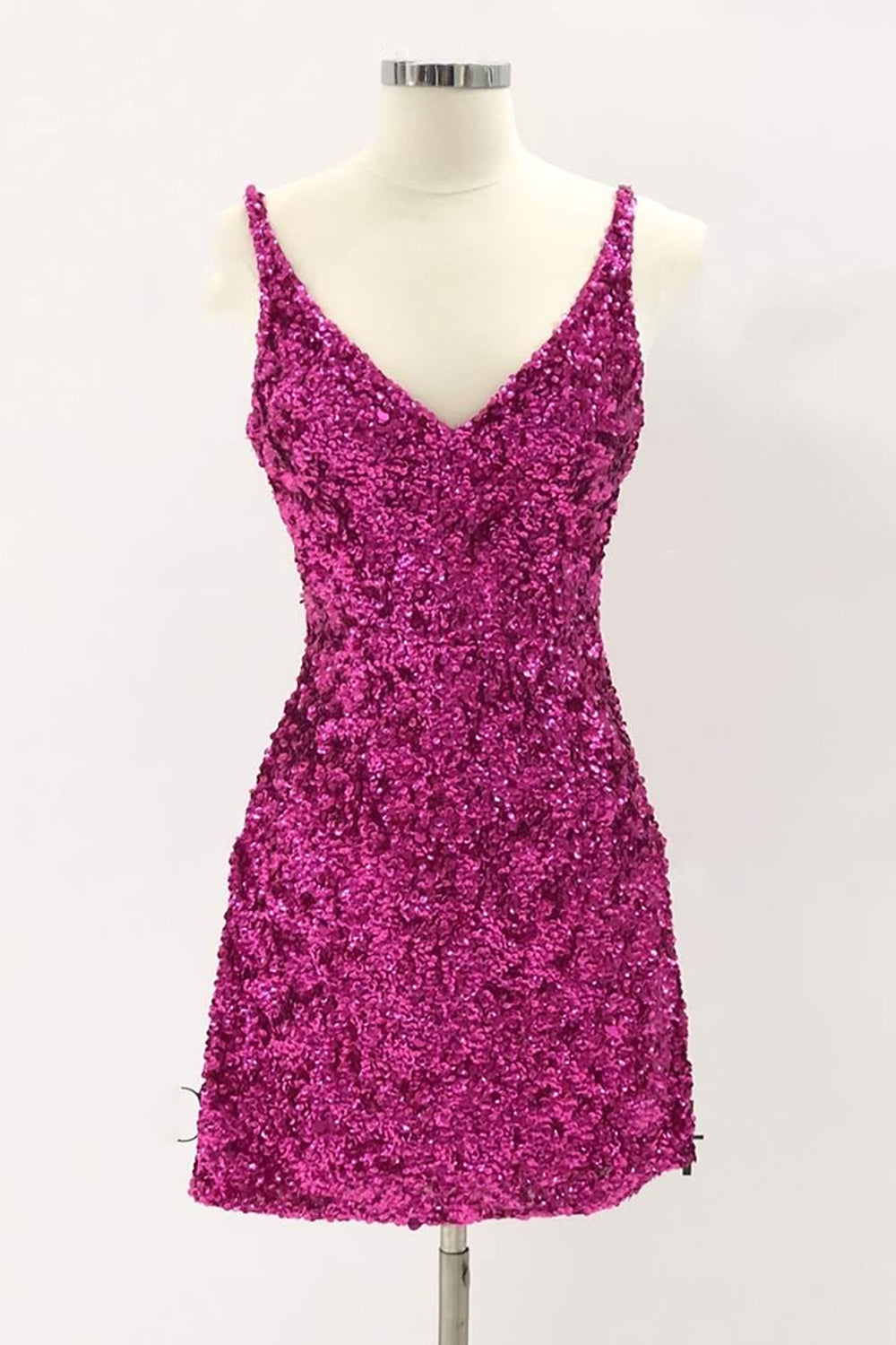 Sheath Spaghetti Straps Royal Blue Homecoming Dresses Sequin Short Cocktail Dress