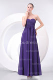 Simple Bridesmaid Dresses Navy Blue Sweetheart Sleeveless Floor Length Chiffon A Line Zipper Prom Gowns ZPL0079