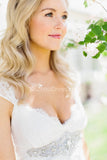 Simple Chiffon Lace Summer Wedding Dresses V Neck Empired Floor Length Plus Size Beach Wedding Dresses for Brides