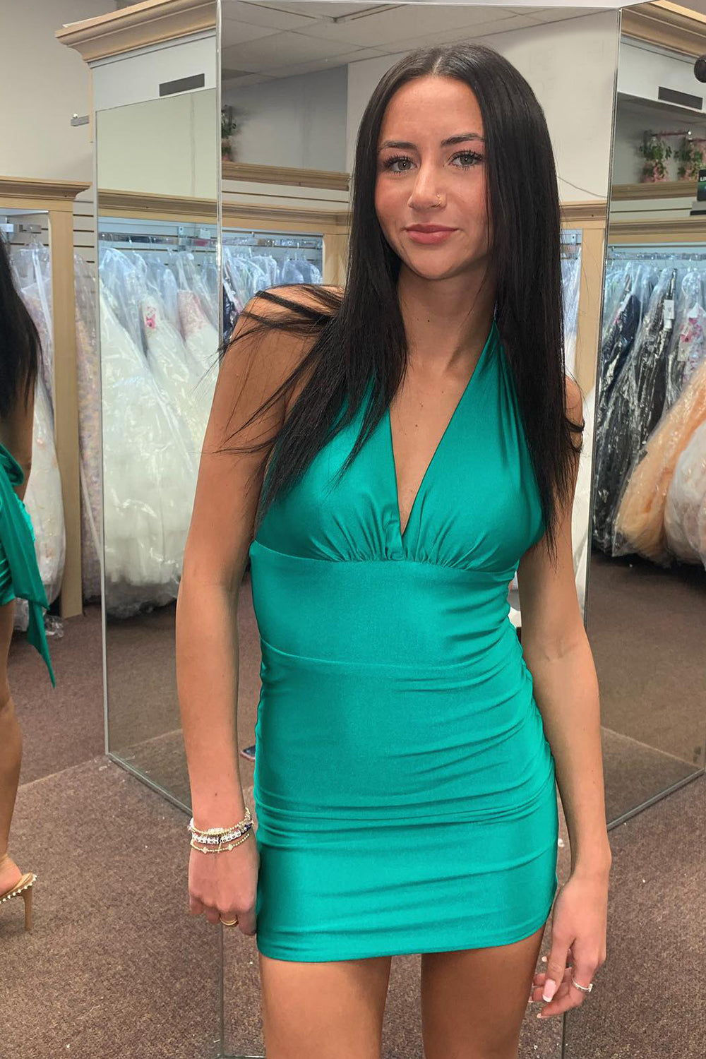 Simple Fuchsia Homecoming Dresses Convertible Wear Satin Tight Short Cocktail Dresses