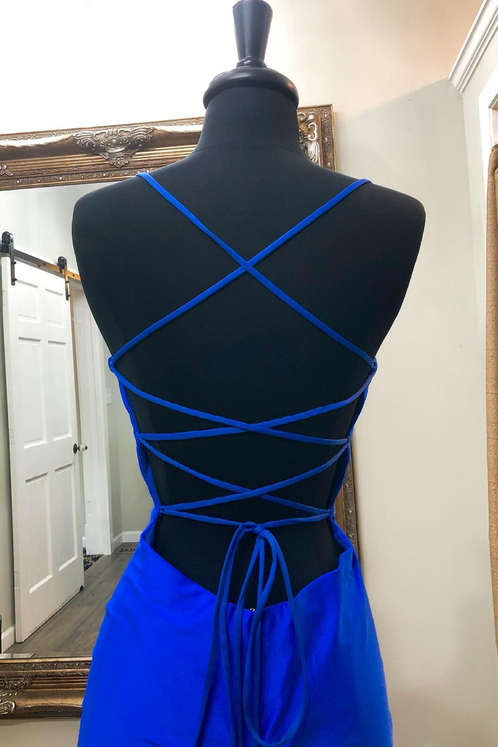 Simple Royal Blue Homecoming Dresses Satin Tight Short Cocktail Dresses