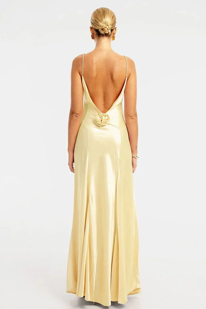 Sheath Spaghetti Straps Dusty Blue Long Prom Dress With 3D Flowers Formal Evening Gown