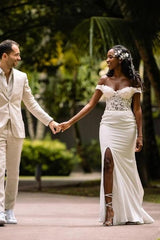 Simple Summer Beach Wedding Dresses With Lace