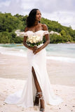 Simple Summer Beach Wedding Dresses With Lace