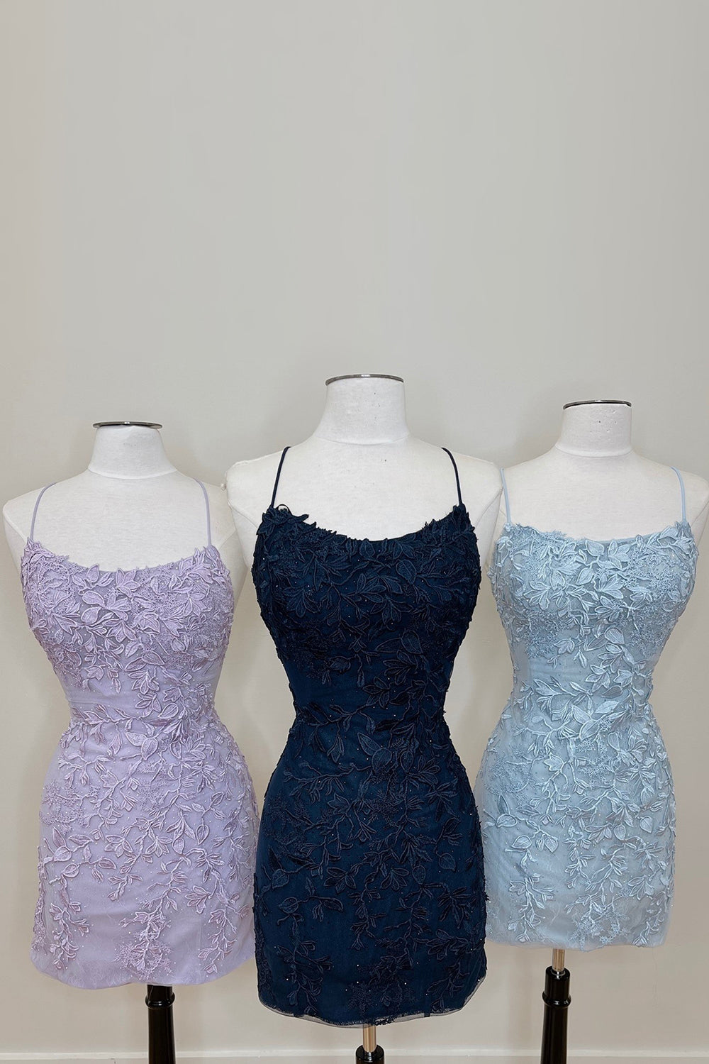 Sky Blue Homecoming Dresses Short Tight Prom Dress with Lace Beading