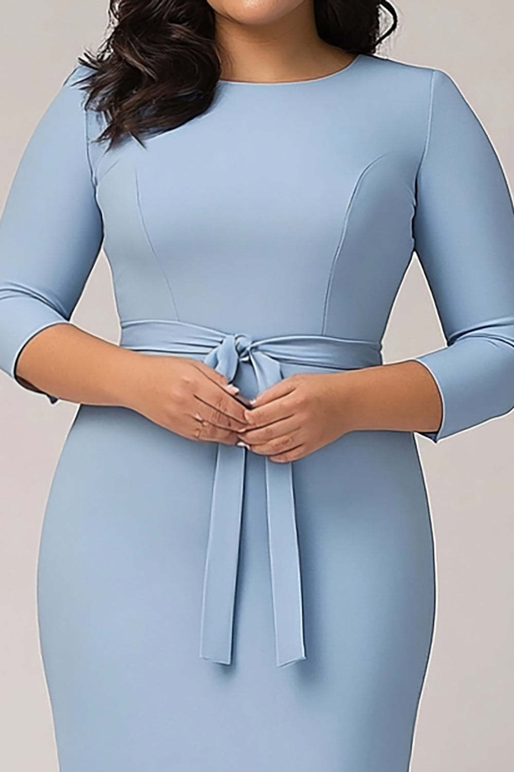 blue wedding guest dress plus size Ever-Pretty Chiffon Floral Applique Short Sleeve Tea-length Budget Bridesmaid Dress