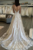 Sleeveless A-Line Floor Length Spaghetti Straps Bridal Gowns