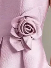 Sleeveless A Line Scoop Asymmetrical Mother of the Bride & Groom Dress with Floral Details