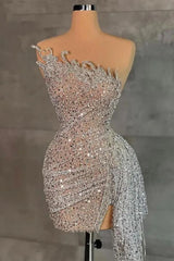 Sleeveless Beading Pleated Short Homecoming Dress With Ruffles