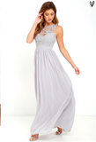 Sleeveless Chiffon Lace Summer Beach Dresses Zipper Floor Length Prom Gowns