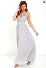 Sleeveless Chiffon Lace Summer Beach Dresses Zipper Floor Length Prom Gowns