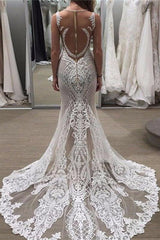 Sleeveless Lace Detachable-Train Illusion Zipper Delicate Wedding Dress BA4005