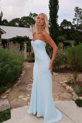 Sleeveless Strapless Long Mermaid Evening Formal Dress With Pleated