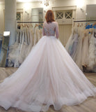 Spaghetti Strap Empire Bridal Dresses Crystal Tulle V-Neck Wedding Dress