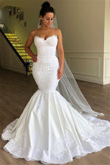 Spaghetti-Strap Mermaid Wedding Dresses | Modest Sleeveless Lace Bridal Gowns
