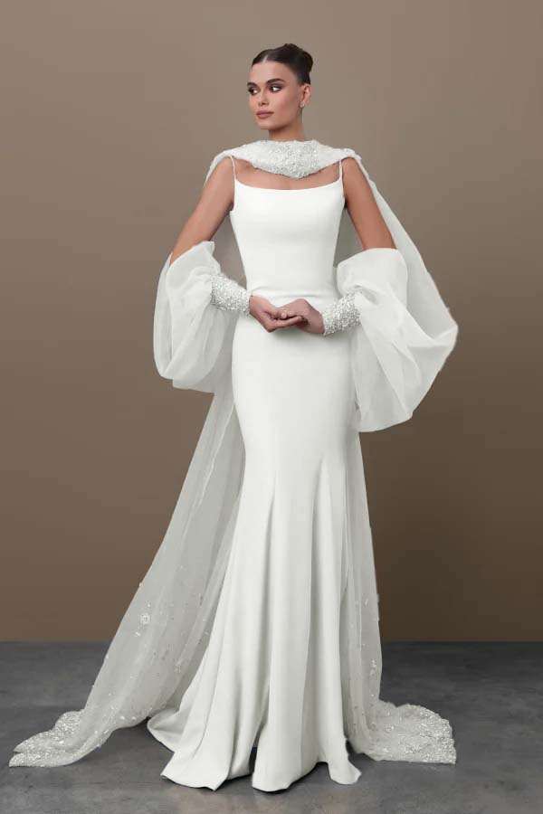 Spaghetti Strap Sleeveless Long Mermaid Evening Formal Dress With Sequined