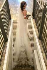 Spaghetti Straps Lace Mermaid Wedding Dresses | Delicate Appliques Bridal Dresses