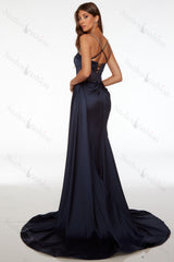 Spaghetti Straps Prom Dress Evening Formal Dress With High Slit