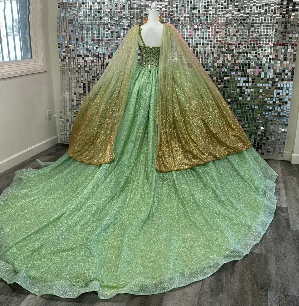 Sparkly & Glitter Ball Gown Sweetheart Neck Sleeveless Beaded Sage Tul suzhoufashion Sparkly & Glitter Ball Gown Sweetheart Neck Sleeveless Beaded Sage Tul suzhoufashion