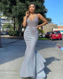 Sparkly Sequined Mermaidl Straps Prom Dress Online