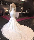 Strapless Lace Appliques Wedding Dresses | Sexy Mermaid Bridal Gowns