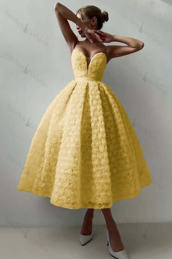 Strapless Sleeveless Long A Line Evening Formal Dress With Appliques Belt