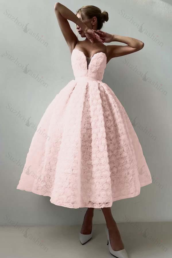 Strapless Sleeveless Long A Line Evening Formal Dress With Appliques Belt