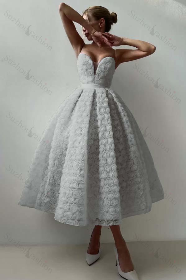 Strapless Sleeveless Long A Line Evening Formal Dress With Appliques Belt