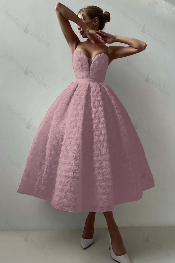 Strapless Sleeveless Long A Line Evening Formal Dress With Appliques Belt