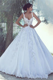 Straps Beads Appliques Ball Gown Wedding Dresses