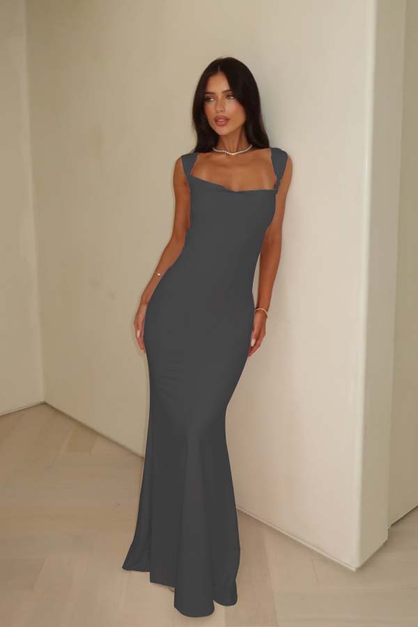 Straps Sleeveless Long Mermaid Evening Formal Dress With Pleated