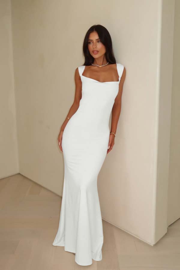 Straps Sleeveless Long Mermaid Evening Formal Dress With Pleated