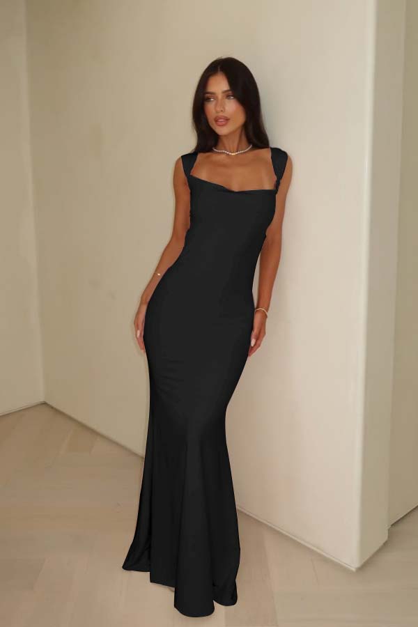 Straps Sleeveless Long Mermaid Evening Formal Dress With Pleated