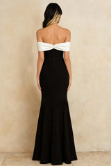 Suzhoufashion Stunning Black And White Off The Shoulder Long Mermaid Prom Dress