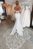 Stunning Long Mermaid Off-the-shoulder Bridal Gowns With Lace