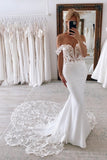 Stunning Long Mermaid Off-the-shoulder Bridal Gowns With Lace
