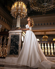 Stunning Off Shoulder White Floral Mermaid Slim Wedding Gowns Sweetheart Long Bridal Dress with Detachable Tail