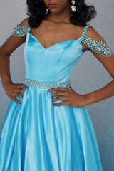 Stunning Spaghetti Straps Sleeveless Long Prom Dresses | A-Line Floor-Length Evening Gown On Sale